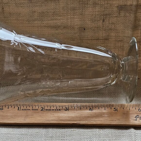 Depression Glass Cut Floral Ice Tea Glasses 5" lightweight optic fine crystal (4 - Picture 7 of 8